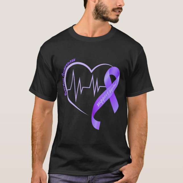 T-shirt Overdose Awareness Month Purple Ribbon Heart Suprt (Devant)