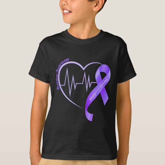 T-shirt Overdose Awareness Month Purple Ribbon Heart Suprt (Devant)