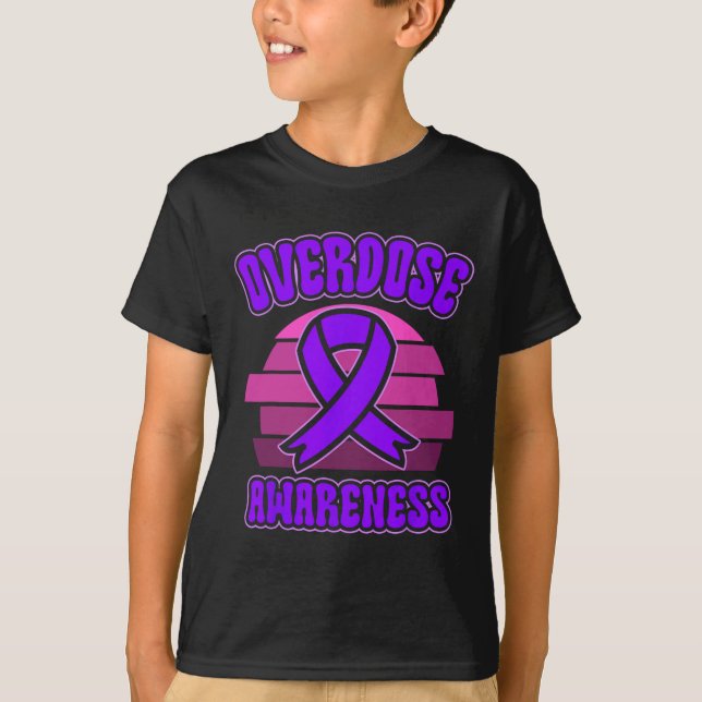 T-shirt Overdose Awareness Purple Ribbon Drug Addiction 31 (Devant)