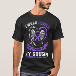 T-shirt Overdose Awareness Shirt In Memory of Cousin Purpl