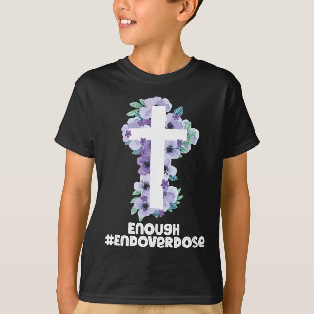 T-shirt overdose chrétienne de ruban pourpre overdose Aw (Devant)