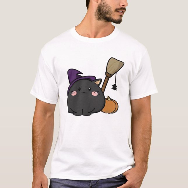 T-Shirt Oversized Chat d'Halloween (Devant)