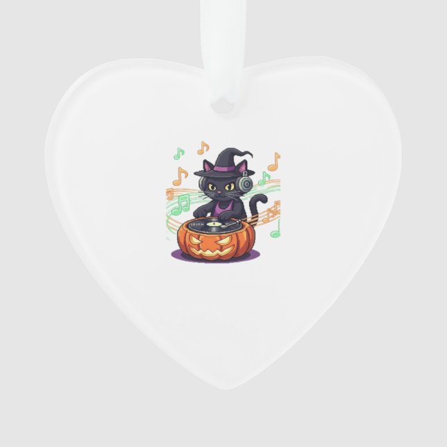 T-Shirt Oversized Halloween Dj cat (devant)