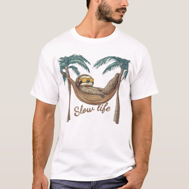 T-shirt oversized Paresseux décontracté dans un ha (Devant)