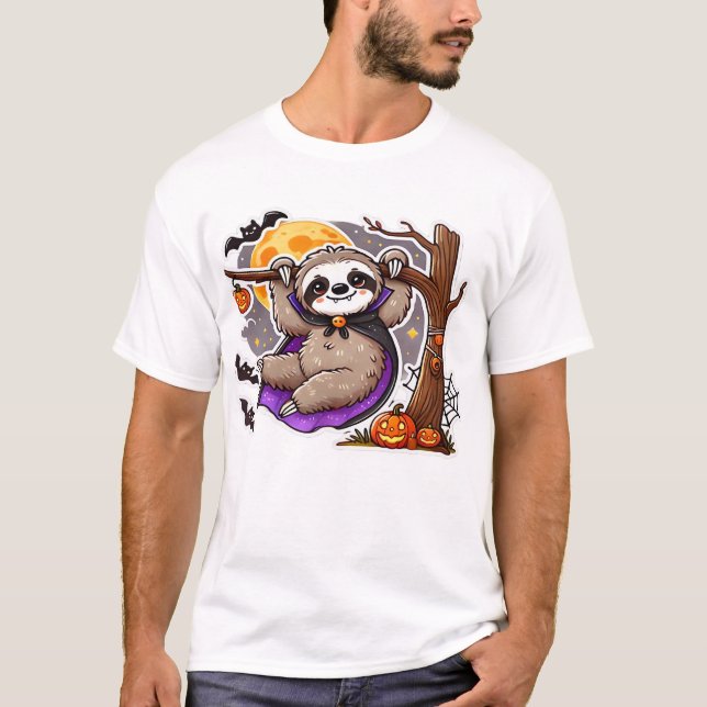 T-Shirt Oversized Paresseux Halloween Chill Thrill (Devant)