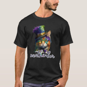 T-shirt Overthinking Cat Meme Overthinker cadeaux Noël
