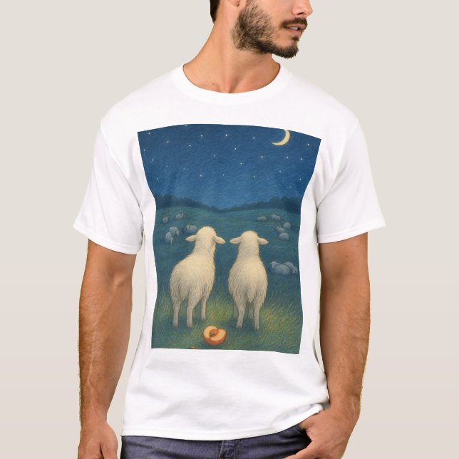 T-shirt ovins de nuit (Devant)