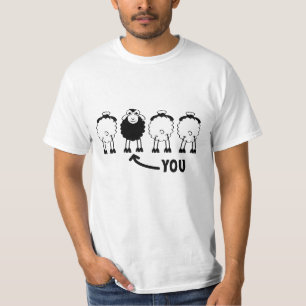 T-shirt Ovins, ovins blancs ou noirs de la famille