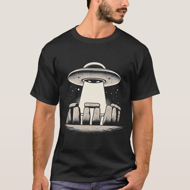 T-shirt OVNI à Stonehenge (Devant)