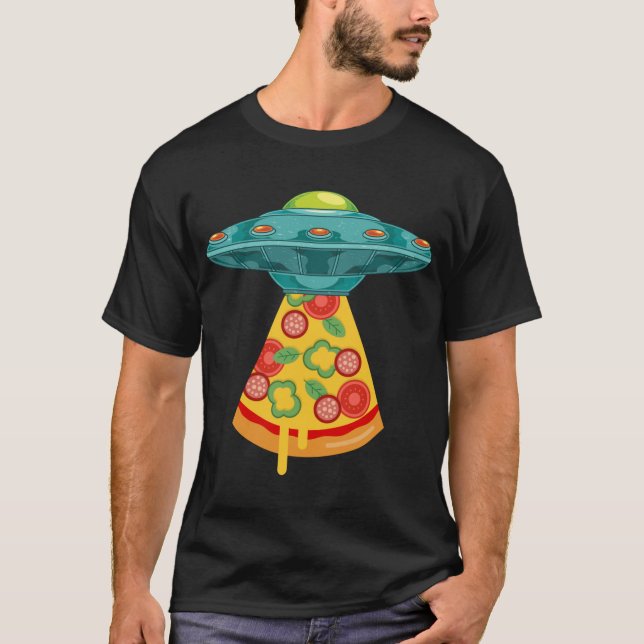 T-shirt OVNI Alien Enduction Pizza Restauration rapide Lov (Devant)