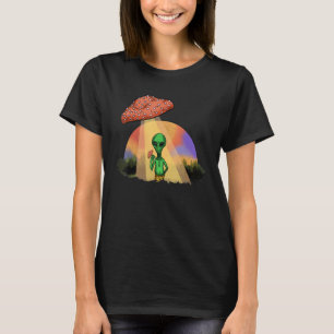 T-shirt OVNI Champignon Psychedelique Tripant Alien Abduct