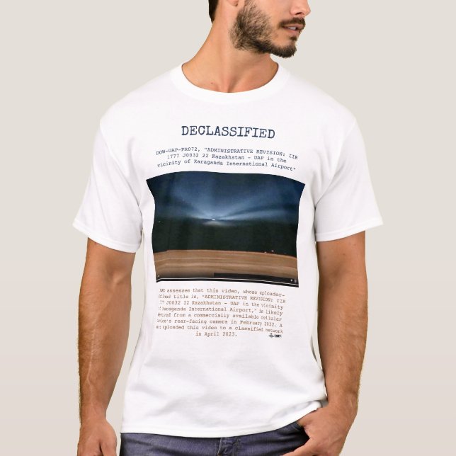 T-shirt OVNI - Déclassifié DOW-UAP-PR072, "ADMINISTRATIF  (Devant)