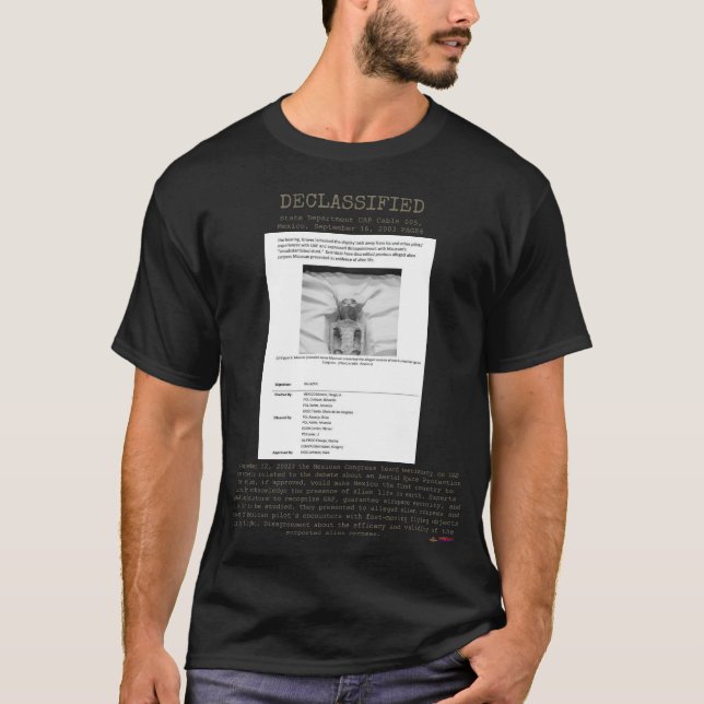 T-shirt OVNI - Dossiers déclassifiés. PAN C5, MEXIQUE SEPT (Devant)