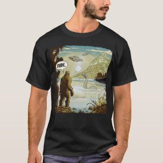 T-shirt OVNI drôle Bigfoot Sasquatch Introvert Loch Ness