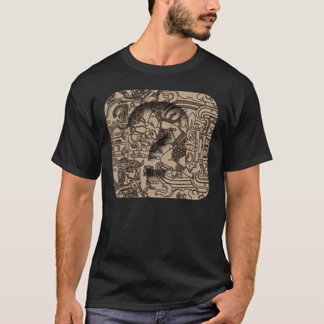 T-shirt OVNI maya antique - Carving on Pacal's Sarcophagus (Devant)