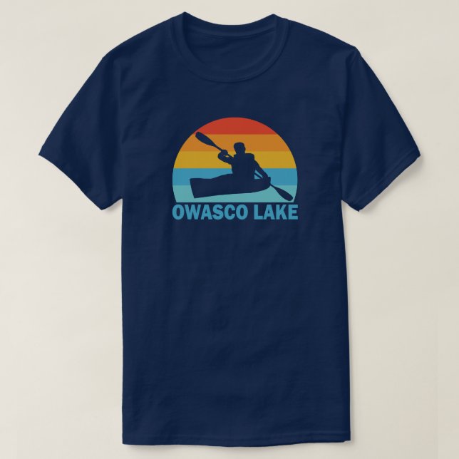 T-shirt Owasco Lake New York Kayak (Design devant)