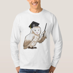 T-shirt Owl as Teacher with Pointer