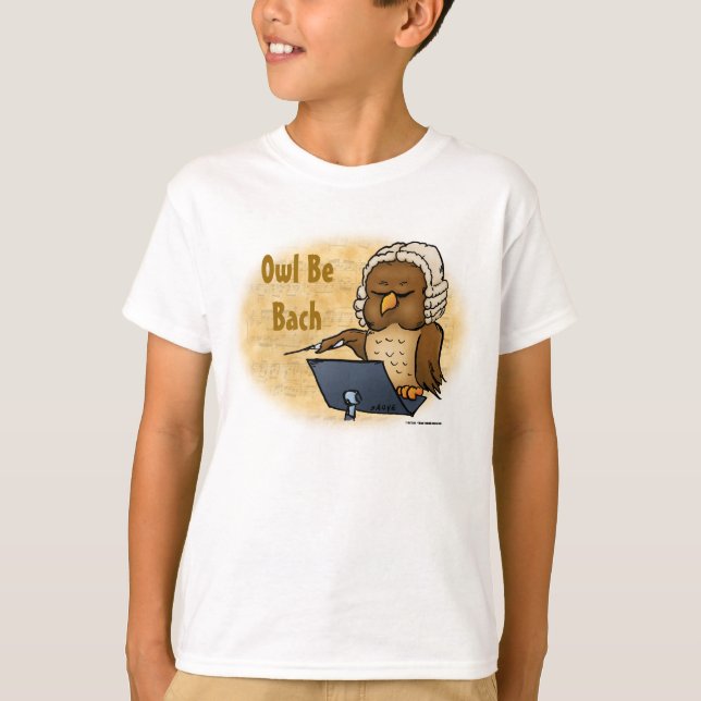T-shirt Owl Be Bach Funny Kids (Devant)