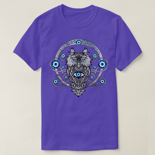 T-shirt Owl Evil Eye Ornament  (Design devant)