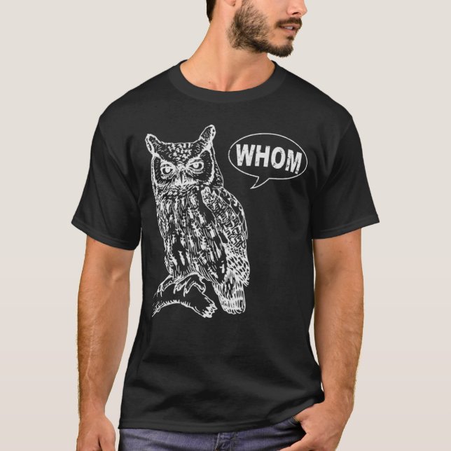 T-shirt Owl Grammar Whats (Devant)