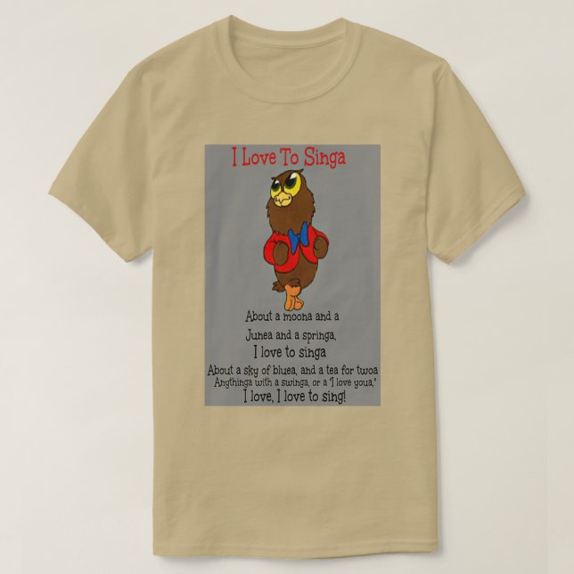 T-shirt Owl Jolson J'aime Singa (Design devant)