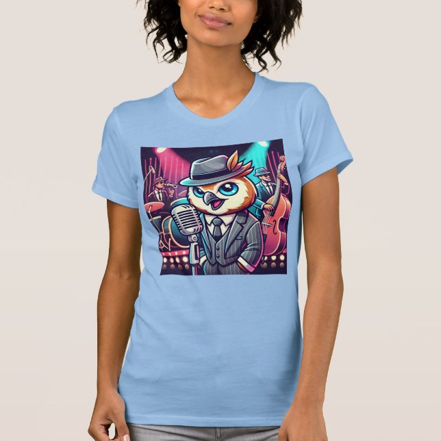 T-shirt Owl Jolson - Singer du Neon Jazz Club (Devant)