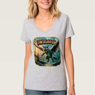 T-shirt Owligator Illustration – Owl Alligator Funny Scary