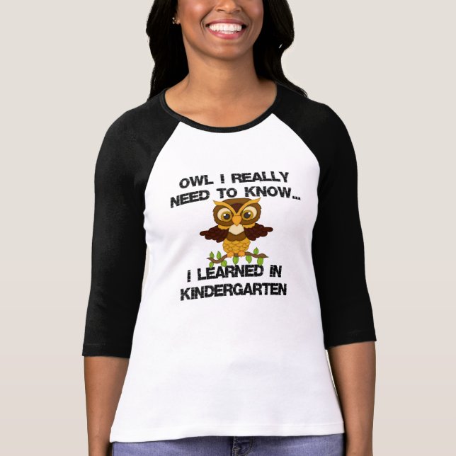 T-shirt OwlIKnow KindergartenBLK (Devant)