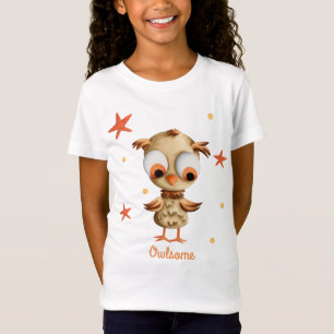 T-Shirt Owlsome mignon Chouette brune regardant devant