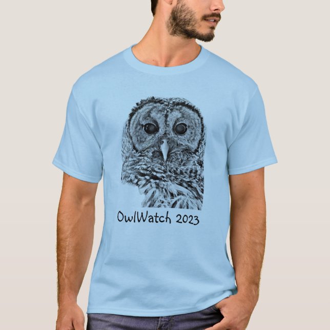 T-shirt OwlWatch - Barred Owl 2023 (lumière) (Devant)