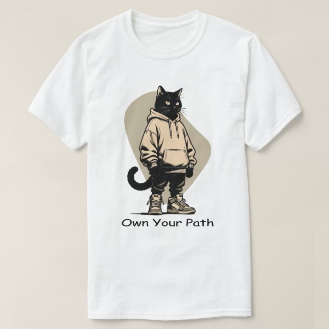 T-shirt Own Your Path – Business Mindset Streetwear Cat (Design devant)
