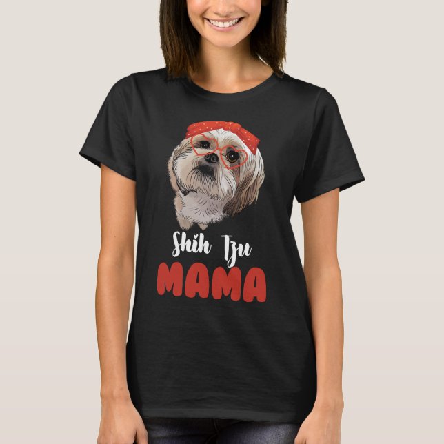 T-shirt Owner Shih Tzu Dog Breed Woman Cute Hairknot (Devant)