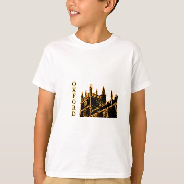 T-shirt Oxford Angleterre 1986 or de construction de (Devant)