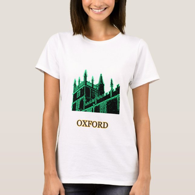 T-shirt Oxford Angleterre 1986 verts de construction de (Devant)