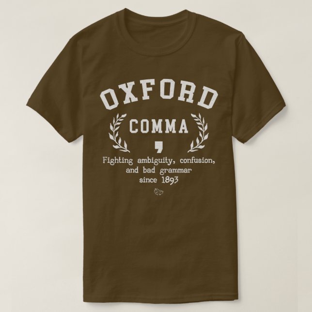 T-shirt Oxford Comma Funny Anglais Grammar Cadeau Nerd (Design devant)