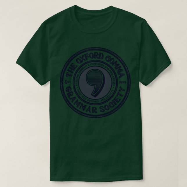 T-shirt Oxford Comma Grammar Society (Design devant)