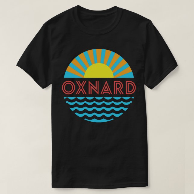 T-shirt Oxnard Beach Sun Et Waves (Design devant)