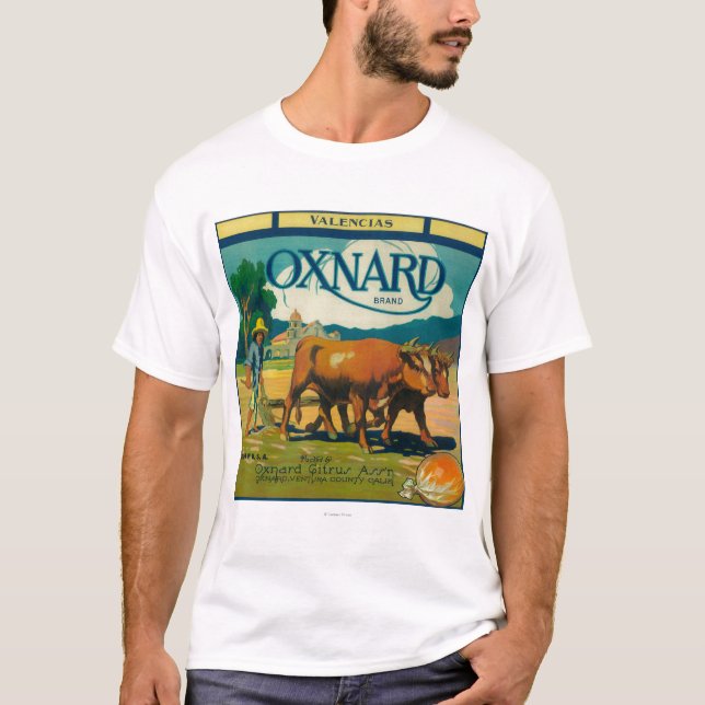 T-shirt Oxnard LabelOxnard orange, CA (Devant)