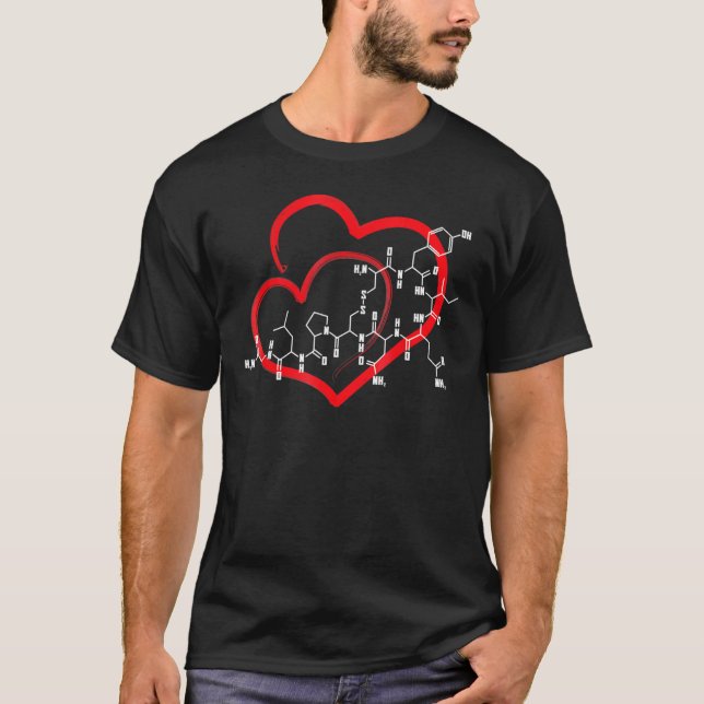 T-shirt Oxytocine Molecule Love Science Enseignant Valenti (Devant)