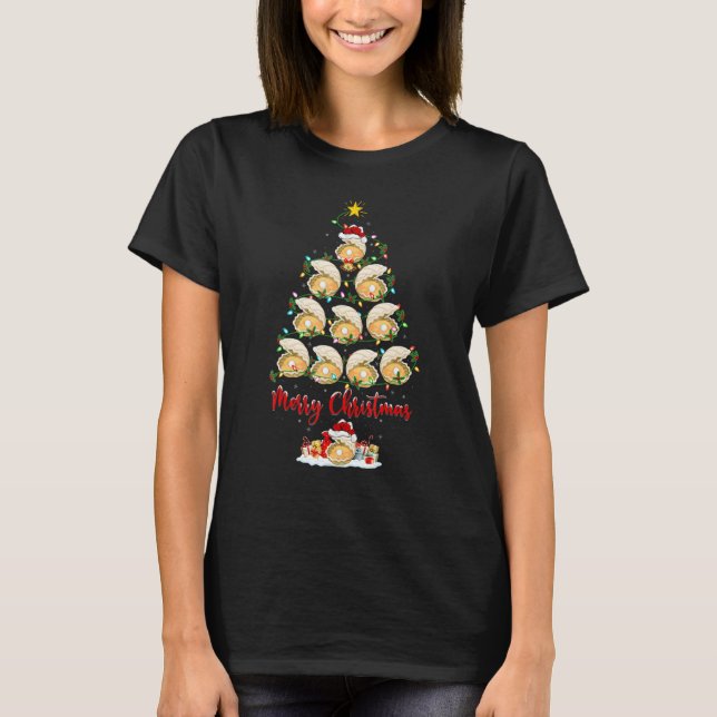 T-shirt Oyster Christmas Tree Lights Santa Oyster Xmas (Devant)