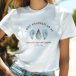 T-shirt Oyster Coastal Seaside Beach Bachelorette Party<br><div class="desc">Celebrate the bride-to-be in coastal style with this fun bachelorette t-shirt featuring the phrase “I Got Shucked Up” on the front and each girl’s name on the back. Perfect for beach bachelorette parties, oyster roasts, and wedding weekend festivities, this shirt makes a playful and personalized keepsake for the bridal crew....</div>