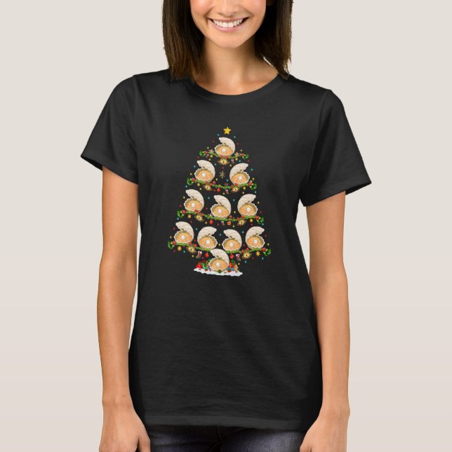 T-shirt Oyster  Lights Xmas Santa Oyster Christmas Tree (Devant)
