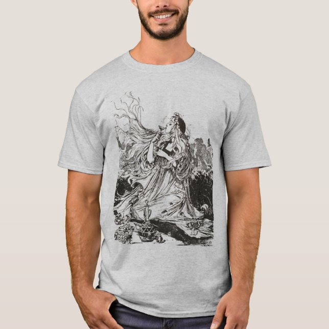 T-shirt Oz Vintage déesse Art Nouveau "Polychrome" (Devant)
