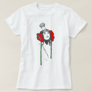 T-shirt Ozma Oz, les coquelicots rouges de la reine d'Art 