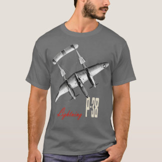 T-shirt P38 Eclair 2ÈME GUERRE MONDIALE avion de chasse