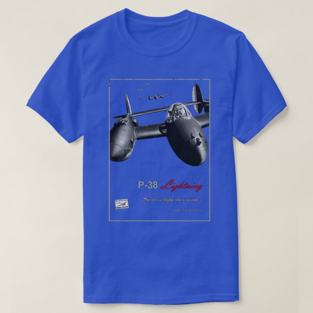T-shirt P38 Lightning 2ÈME GUERRE MONDIALE American Fighte (Design devant)