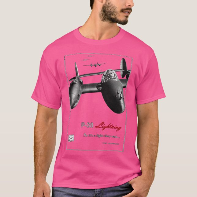 T-shirt P38 Lightning chasseur américain de la Seconde Gue (Devant)