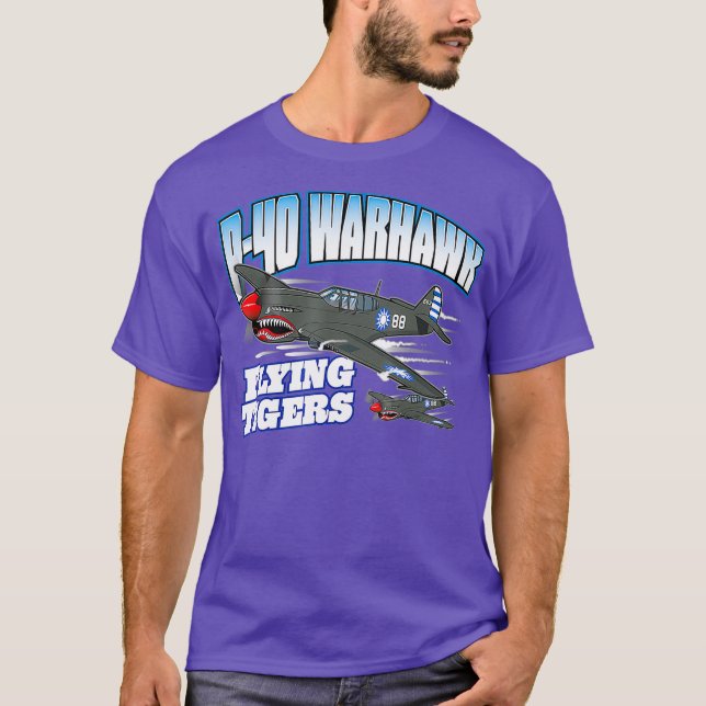 T-shirt P40 Warhawk Flying Tigers Warbirds (Devant)