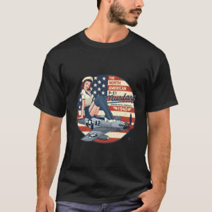 T-shirt P51 Mustang Avion Pour 2ème guerre mondiale