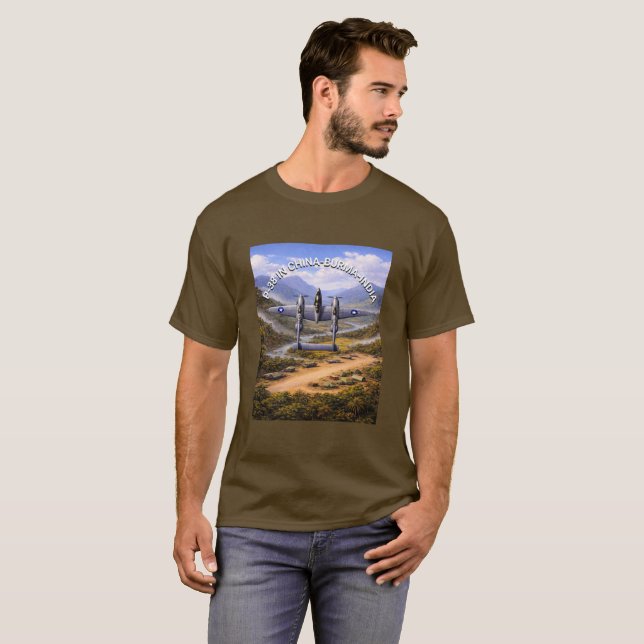 T-shirt P-38 Lightning Chine Birmanie Inde Campagne (Devant entier)